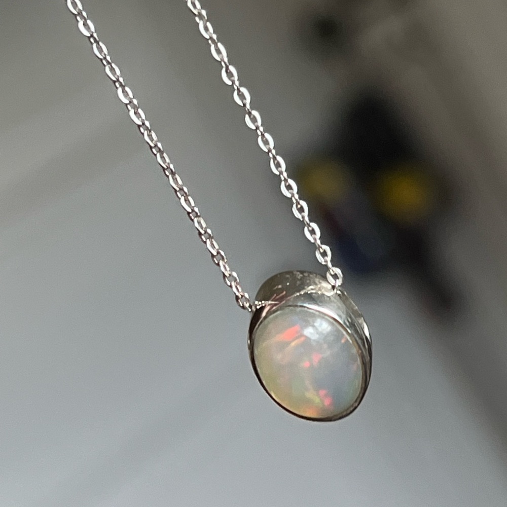 Sterling silver opal necklace